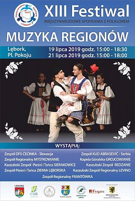 Zapraszamy na XIII Międzynarodowy Festiwal Spotkania z Folklorem „Muzyka Regionów”.