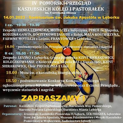 IV POMORSKI PRZEGLĄD KASZUBSKICH KOLĘD I PASTORAŁEK – już 14 stycznia